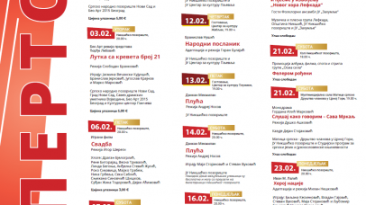 Februarski repertoar u znaku gostovanja predstava sa matične scene i Beo Art revije